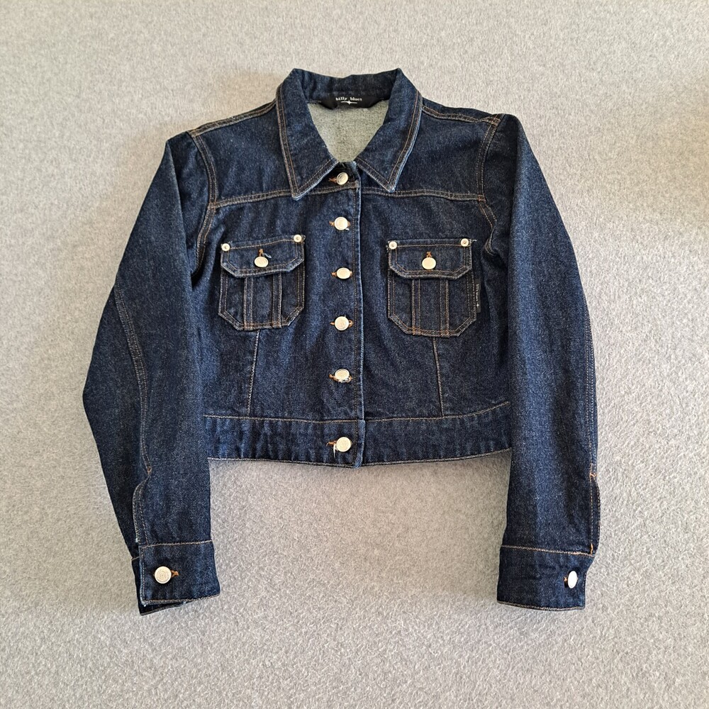 Billy Blues Denim Jacket Woman Medium Jean Crop Western Rockabilly Made USA Y2K